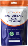 Vitamatic Ácido Pantoténico en Polvo Puro 500 mg por Porción - 100 Gramos - También Conocido como Vitamina B5 - 200 Porciones - imagen 1