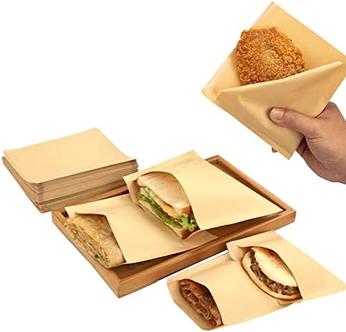 Bolsas de Papel Kraft para Galletas Planas de 4.52 x 4.92 pulgadas, 100 Piezas de Bolsas de Vidrio para Snacks, Chocolates y Regalos - imagen 4