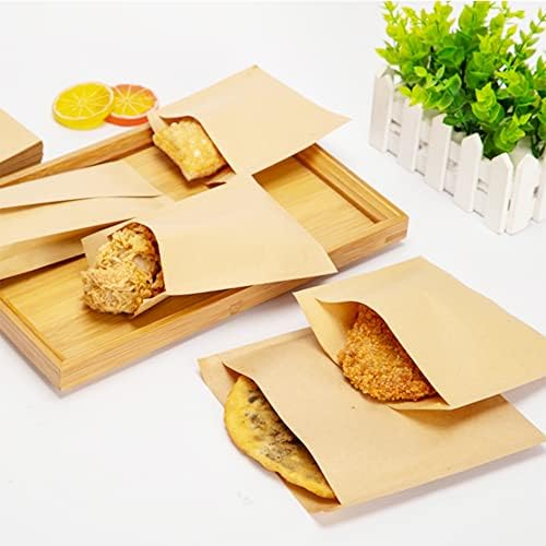 Bolsas de Papel Kraft para Galletas Planas de 4.52 x 4.92 pulgadas, 100 Piezas de Bolsas de Vidrio para Snacks, Chocolates y Regalos - imagen 7