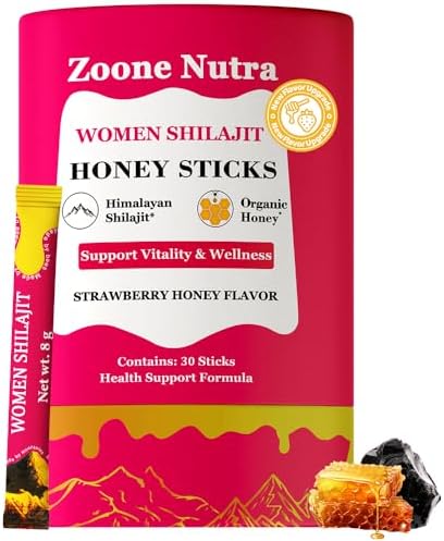 Palitos de Miel Shilajit para Mujeres Sabor Fresa | Shilajit con Shatavari y Azafrán | Energía Natural, Balance Hormonal, Enfoque y Vitalidad | - imagen 1