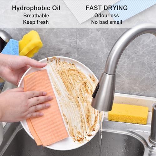 METUUTER 20 Paquetes de Paños de Cocina Suecos, Paños Reutilizables y Compostables de Celulosa para Uso Doméstico - imagen 4