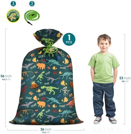 Bolsa de Regalo Jumbo KIDAJOY de Dinosaurio Extra Grande 36x56 Pulgadas para Cumpleaños de Niños, Fiesta Verde T-Rex, Decoraciones y Recuerdos - imagen 2