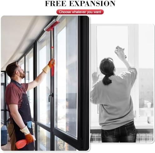 Limpiaparabrisas Profesional 2 en 1, Esponja y Banda de Goma Suave con Mango Retráctil de Acero Inoxidable (15.3-23.6) para Limpieza de Ventanas, - imagen 4