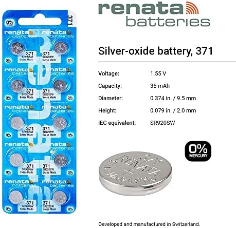 Batería de Reloj Renata 371 SR920SW - Paquete de 5 Baterías - imagen 2