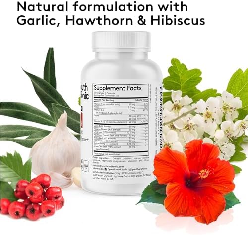 Suplemento Natural para la Presión Arterial Youth & Tonic con Espino, Hibisco y Hierbas Diuréticas Potentes | 30 Cápsulas para Mantener la Salud | - imagen 5