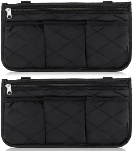Bolsa Lateral para Silla de Ruedas Noverlife, 2 Paquetes, Negra, con Soporte para Taza, Impermeable, Organizador para Ancianos - imagen 1