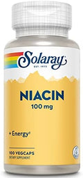 Solaray Niacina 100mg - Suplemento de Vitamina B3 para Hombres y Mujeres, Apoya la Salud Celular y el Sistema Nervioso - 100 Cápsulas Veganas - imagen 1