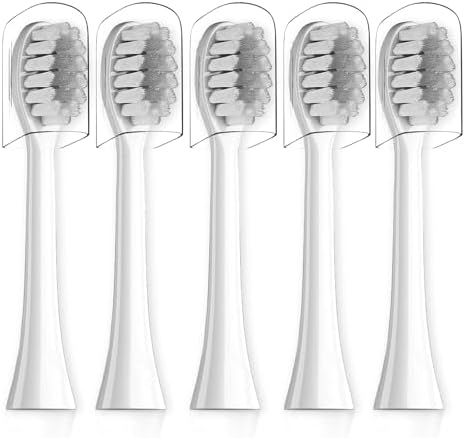 Cabezal de cepillo de dientes eléctrico Gleem compatible - Paquete de 5 cabezales de repuesto premium (Blanco) - imagen 1