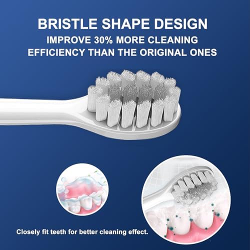 Cabezal de cepillo de dientes eléctrico Gleem compatible - Paquete de 5 cabezales de repuesto premium (Blanco) - imagen 7
