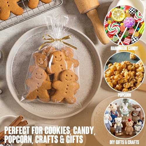 Bolsas de Celofán Horbin 100 Piezas con Cierres, 6×10 Pulgadas, Bolsas Transparentes para Comida, Galletas, Dulces y Regalos para Fiestas. - imagen 5