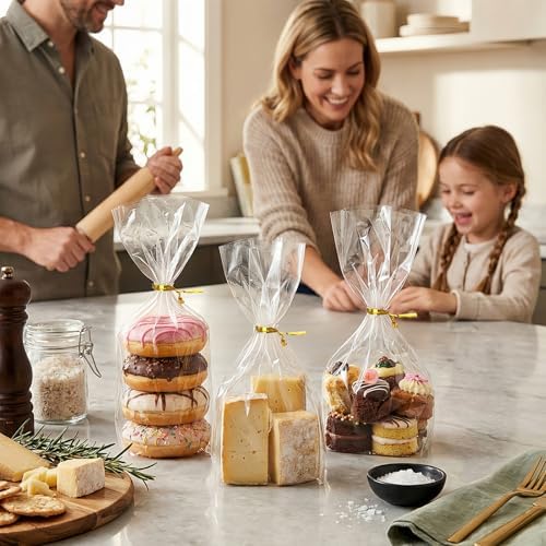 Bolsas de Celofán Horbin 100 Piezas con Cierres, 6×10 Pulgadas, Bolsas Transparentes para Comida, Galletas, Dulces y Regalos para Fiestas. - imagen 7
