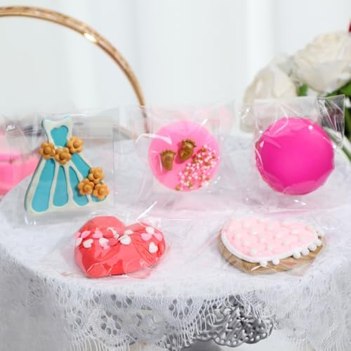 Bolsas de Celofán TEMLQPACK 200 Pcs 3x3 Pulgadas para Galletas, Chocolates, Macarons y Regalos de Fiesta, Boda, Cumpleaños y Navidad - imagen 7