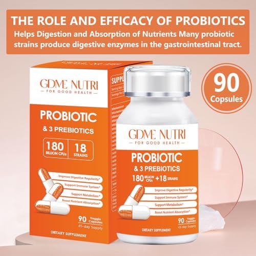 Cápsulas Probióticas GDMENUTRI, 90 Cápsulas, 180 Mil Millones de CFU, 18 Cepas, 3 Prebióticos, Suplemento Dietético Diariamente para Hombres y - imagen 7