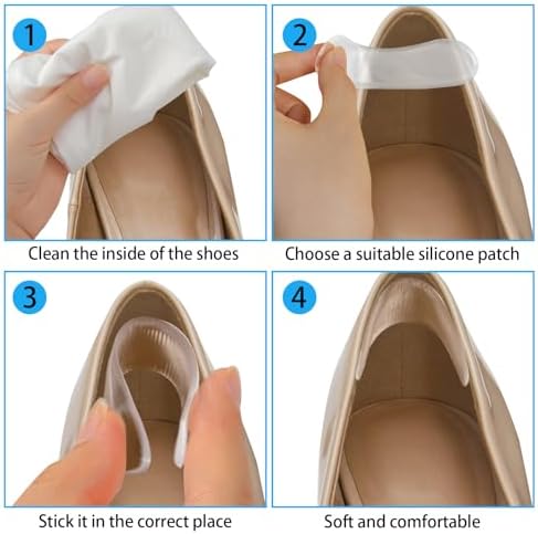 LLMSIX 34 Piezas de Grip de Silicón para Talones, Tiras Antideslizantes Transparentes Autoadhesivas para Zapatos, Tacones Altos y Sneakers para - imagen 4