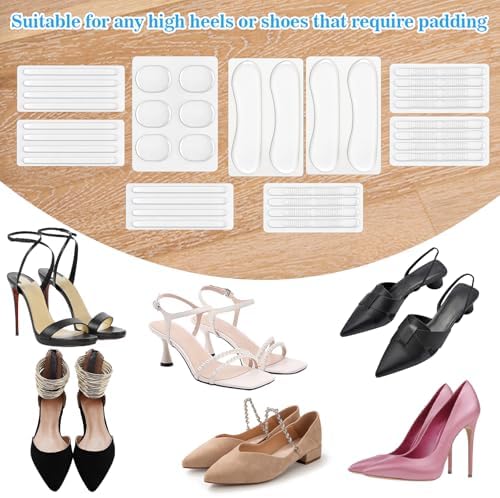 LLMSIX 34 Piezas de Grip de Silicón para Talones, Tiras Antideslizantes Transparentes Autoadhesivas para Zapatos, Tacones Altos y Sneakers para - imagen 7