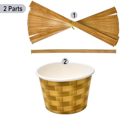 Copa Desechable de Papel con Asa 10 Oz. - 50 Piezas de Regalo Boutique para Pascua, Diseño Trenzado, Ideal para Postres y Decoraciones de Fiesta - imagen 7