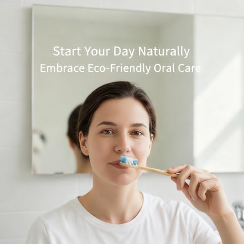 Cepillos de Dientes de Bambú YICHISONIC, 2 en 1 con Cerda Suave y Media, Biodegradables y Sin BPA, Paquete de 10 para Adultos, Ideal para Casa y - imagen 6