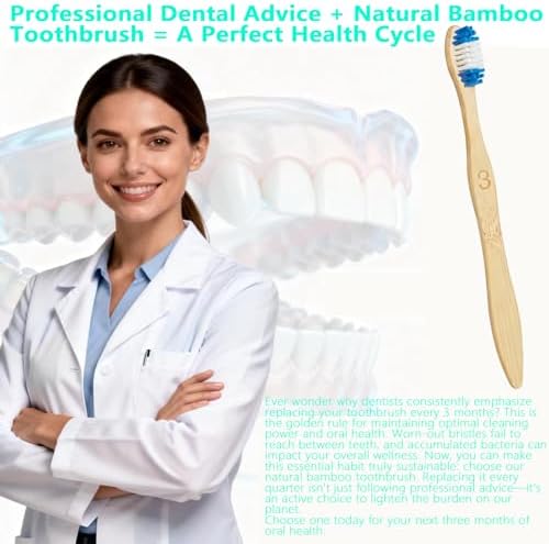 Cepillos de Dientes de Bambú YICHISONIC, 2 en 1 con Cerda Suave y Media, Biodegradables y Sin BPA, Paquete de 10 para Adultos, Ideal para Casa y - imagen 7