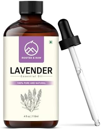 Aceite Esencial de Lavanda – Aceite de Lavanda para Difusor, Aromaterapia, Sueño, Piel y Cabello – Grande 4 fl oz con Gotero de Vidrio – ROOTED & RAW - imagen 1