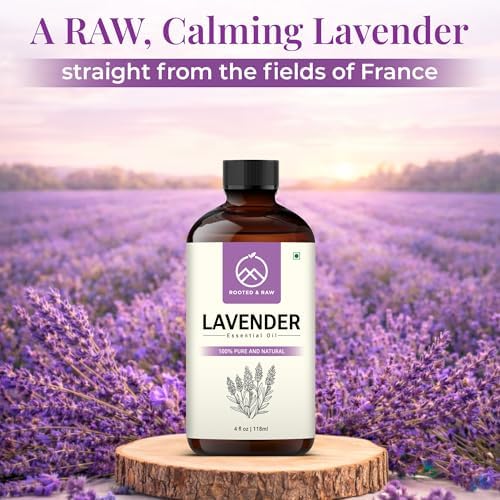 Aceite Esencial de Lavanda – Aceite de Lavanda para Difusor, Aromaterapia, Sueño, Piel y Cabello – Grande 4 fl oz con Gotero de Vidrio – ROOTED & RAW - imagen 5