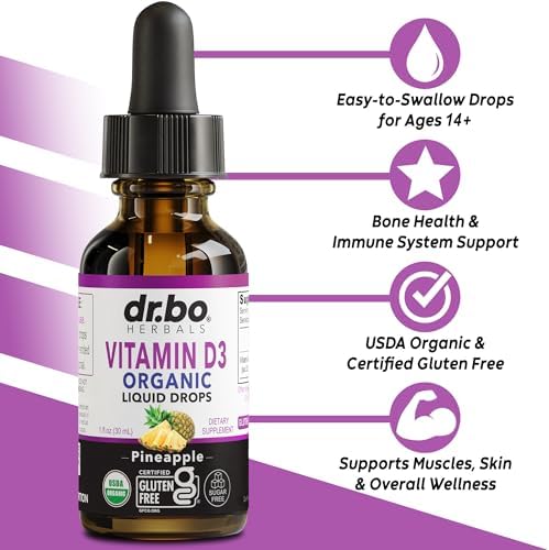 Gotas Líquidas de Vitamina D3 Orgánica - Suplemento Vegano de 4000 IU para Adultos y Niños, Salud Inmunológica y Ósea, 30 Porciones - imagen 2