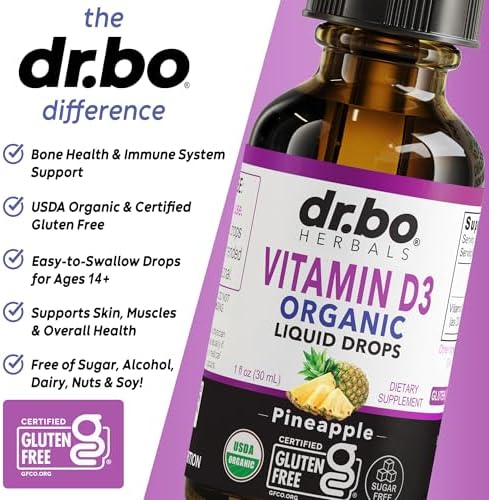 Gotas Líquidas de Vitamina D3 Orgánica - Suplemento Vegano de 4000 IU para Adultos y Niños, Salud Inmunológica y Ósea, 30 Porciones - imagen 4