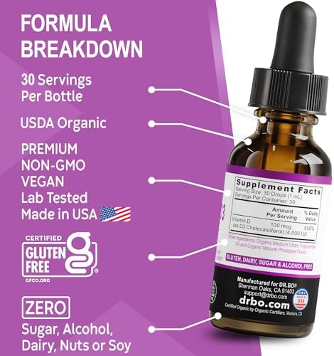 Gotas Líquidas de Vitamina D3 Orgánica - Suplemento Vegano de 4000 IU para Adultos y Niños, Salud Inmunológica y Ósea, 30 Porciones - imagen 8