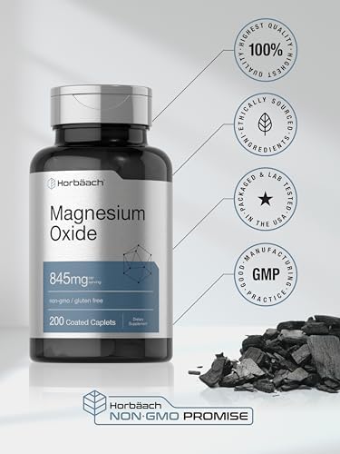Horbäach Óxido de Magnesio | 845 mg | 200 Tabletas Recubiertas | Suplemento Vegetariano, Sin OGM y Sin Gluten - imagen 6