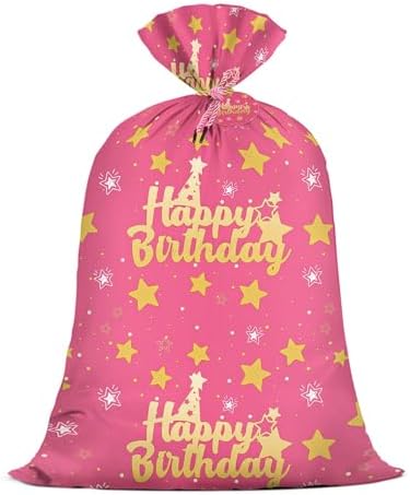 KIDAJOY Bolsa de Regalo Jumbo Rosa Extra Grande 36x56 Pulgadas para Cumpleaños de Niñas con Estrellas Doradas, Fiesta y Decoraciones - imagen 1
