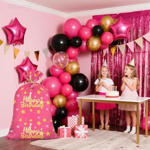 KIDAJOY Bolsa de Regalo Jumbo Rosa Extra Grande 36x56 Pulgadas para Cumpleaños de Niñas con Estrellas Doradas, Fiesta y Decoraciones - imagen 7