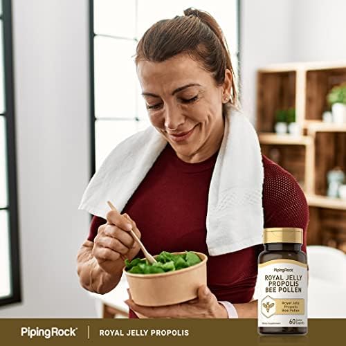 Piping Rock Jalea Real, Propóleo y Polen de Abeja | 60 Tabletas | Suplemento Vegetariano, Sin OGM, Libre de Gluten - imagen 6