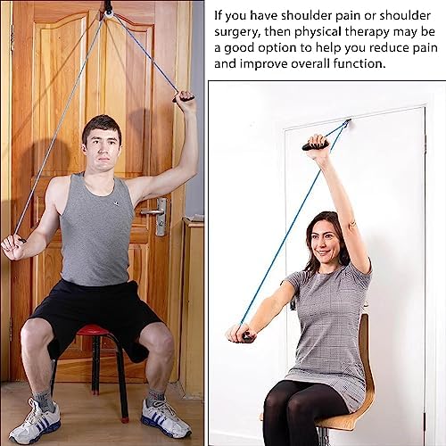 Poleas Zlongron para rehabilitación de hombro sobre la puerta, ayuda en la recuperación post cirugía y alivio del dolor, polea para terapia física - imagen 7