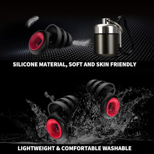Tapones para oídos de silicona, audífonos con cancelación de ruido, protección para moto, natación y sueño, reutilizables, alivio de presión y - imagen 3