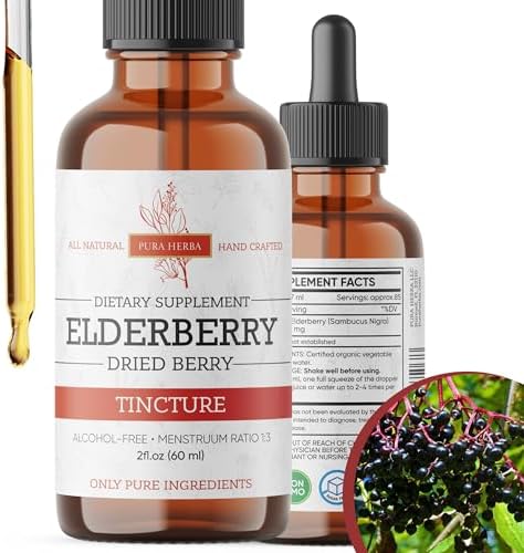 Tinción de Saúco Pura Herba – Extracto Orgánico de Saúco en Gotas – Suplemento Herbal Sambucus – Apoyo Inmunológico – Mezcla de Flor y Fruto de Saúco - imagen 6