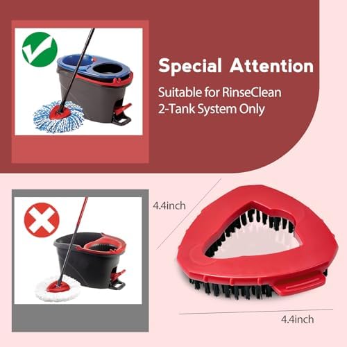 Cabezal de Trapeador Oceda, Compatible con Sistema de 2 Tanques RinseClean, 2 Piezas de Cepillo de Fregar, Cepillo Duro para Baño, Cocina, Tina, Piso - imagen 2