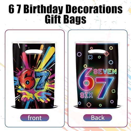 Bolsas de Regalo Colorato para Cumpleaños 6 y 7, 30 Piezas, Doble Cara, Reutilizables, Decoraciones Temáticas para Fiestas de Cumpleaños 67 - imagen 3