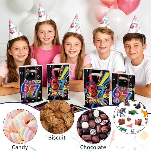 Bolsas de Regalo Colorato para Cumpleaños 6 y 7, 30 Piezas, Doble Cara, Reutilizables, Decoraciones Temáticas para Fiestas de Cumpleaños 67 - imagen 4