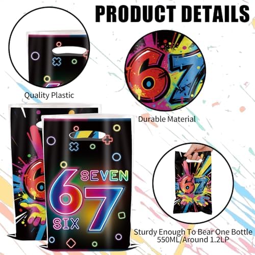 Bolsas de Regalo Colorato para Cumpleaños 6 y 7, 30 Piezas, Doble Cara, Reutilizables, Decoraciones Temáticas para Fiestas de Cumpleaños 67 - imagen 5