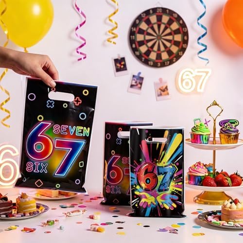 Bolsas de Regalo Colorato para Cumpleaños 6 y 7, 30 Piezas, Doble Cara, Reutilizables, Decoraciones Temáticas para Fiestas de Cumpleaños 67 - imagen 6