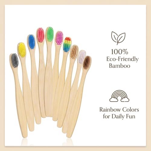 Cepillos de Dientes para Niños Sumshy Premium de Bambú - Paquete de 10 Colores, Cerdas Ultra Suaves, Biodegradables y Sin BPA, Manuales para Niños y - imagen 3