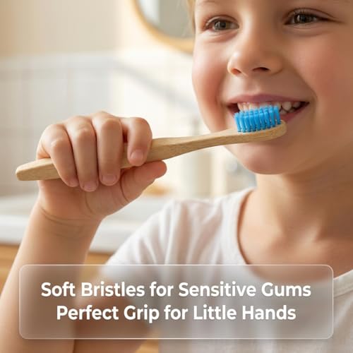Cepillos de Dientes para Niños Sumshy Premium de Bambú - Paquete de 10 Colores, Cerdas Ultra Suaves, Biodegradables y Sin BPA, Manuales para Niños y - imagen 4