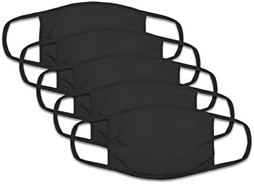 Cubrebocas de Algodón Reutilizables Unisex Fruit Of The Loom - Paquete de 5, Negro - imagen 1