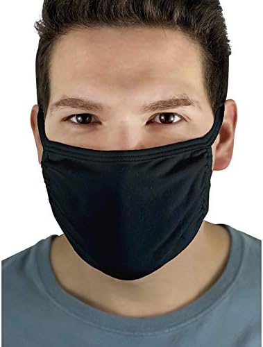 Cubrebocas de Algodón Reutilizables Unisex Fruit Of The Loom - Paquete de 5, Negro - imagen 2