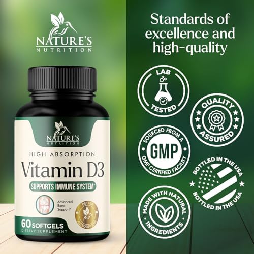 Vitamina D3 5000 UI 125 mcg por Porción - Suplemento Extra Fuerte para Huesos, Dientes, Músculos e Inmunidad - Alta Absorción - No GMO, Sin Gluten - - imagen 4