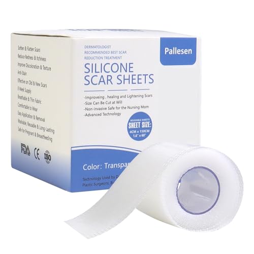 Hojas de Silicona para Cicatrices Pallesen, Cinta de Silicona 1.6”X 60”, Ideal para Cicatrices Quirúrgicas, C-Section, Abdominoplastia, Acné y - imagen 1
