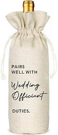 Regalo para Oficial de Boda Socive, Ideal con Bolsa de Vino para Oficiante, Regalos para Pastor, Regalo de Propuesta, Bolsas de Vino con Cierre - imagen 1