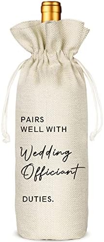 Regalo para Oficial de Boda Socive, Ideal con Bolsa de Vino para Oficiante, Regalos para Pastor, Regalo de Propuesta, Bolsas de Vino con Cierre - imagen 1
