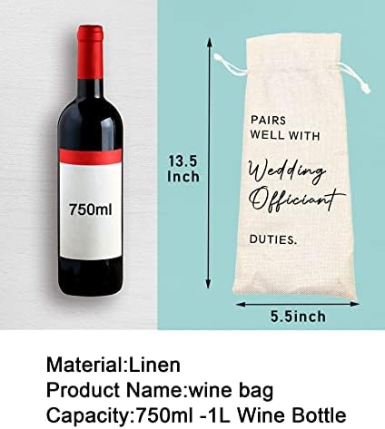 Regalo para Oficial de Boda Socive, Ideal con Bolsa de Vino para Oficiante, Regalos para Pastor, Regalo de Propuesta, Bolsas de Vino con Cierre - imagen 3