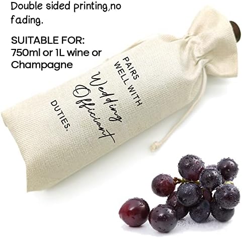 Regalo para Oficial de Boda Socive, Ideal con Bolsa de Vino para Oficiante, Regalos para Pastor, Regalo de Propuesta, Bolsas de Vino con Cierre - imagen 4