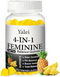 Yalei Gomas Premium 4 en 1 para el Balance Femenino y PH - Soporte Inmunológico y Olor Saludable - Veganas, No GMO - Piña Hawaiana, 60 piezas - imagen 1